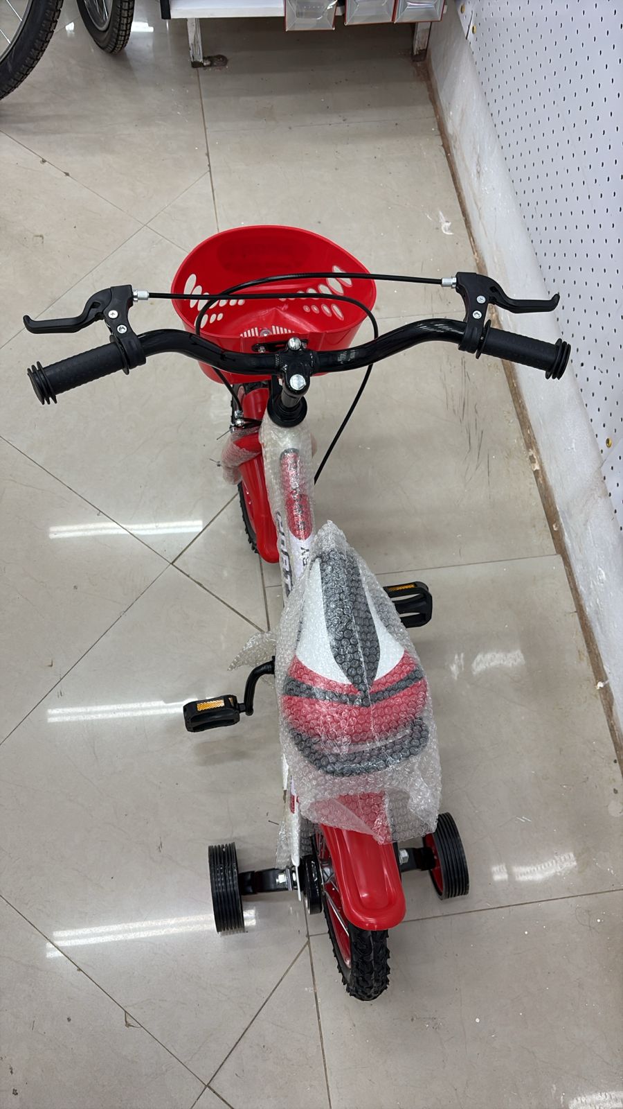 Baosika Kids Sports Bike Size 12 Inch Red And White in color - Image 4