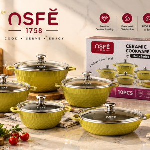 Ceramic cookware set 10 Pcs Olive in Color