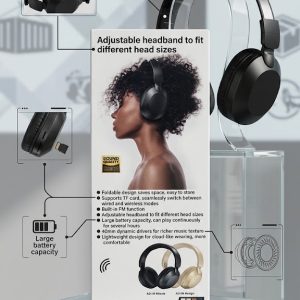 REMAX RB-705HB Wireless Over-Ear Headphones – 800mAh Battery, TF Card Reader & Built-in FM Radio